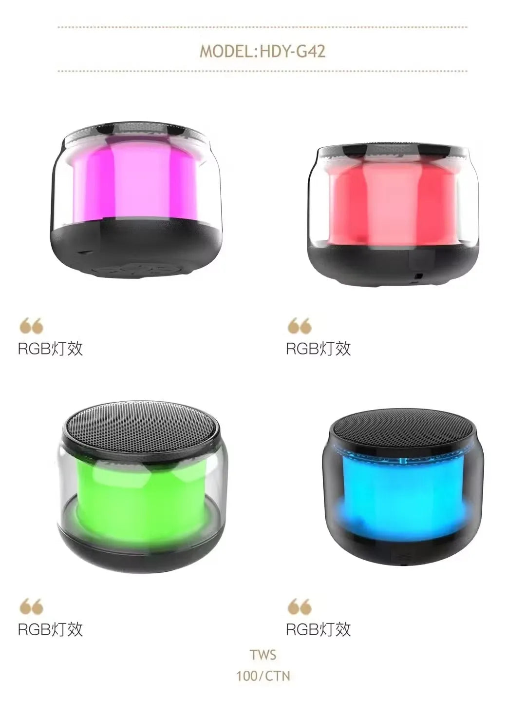 RGB Lights Portable Wireless Speaker