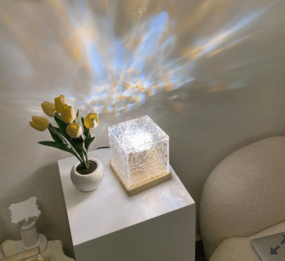 Dynamic Rotating Water Ripple Night Light