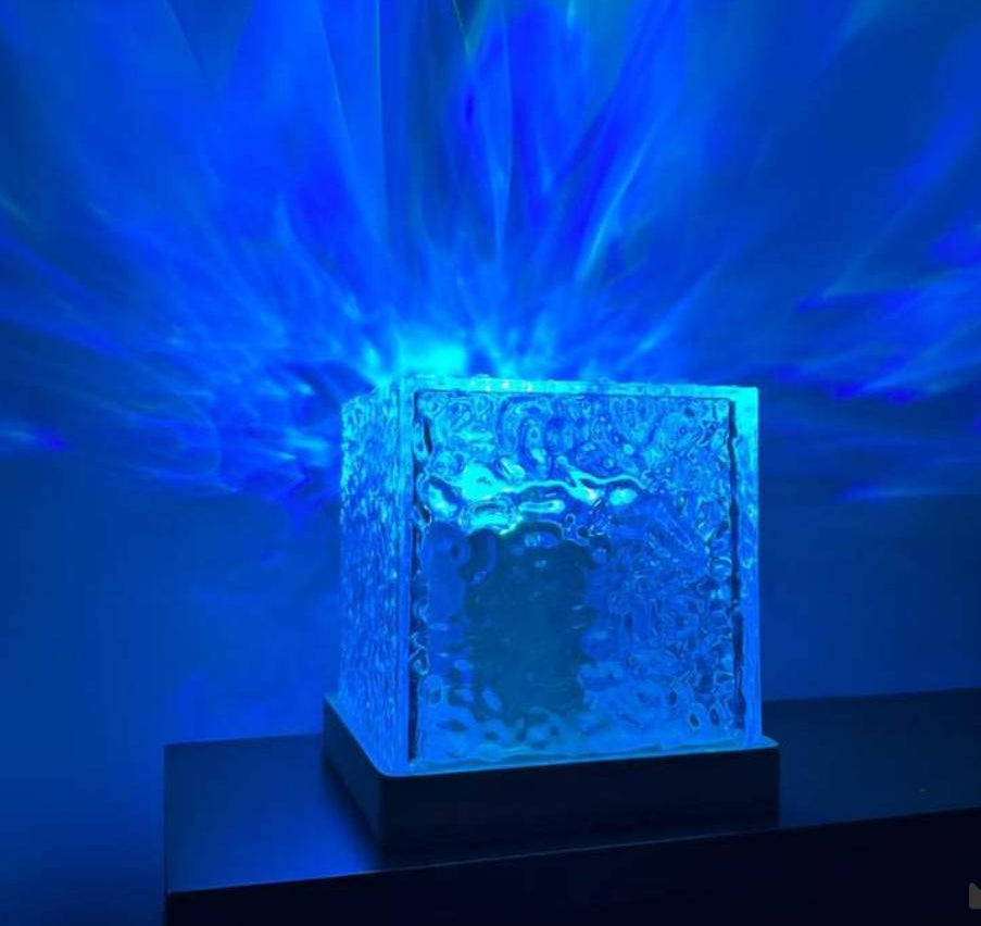 Dynamic Rotating Water Ripple Night Light