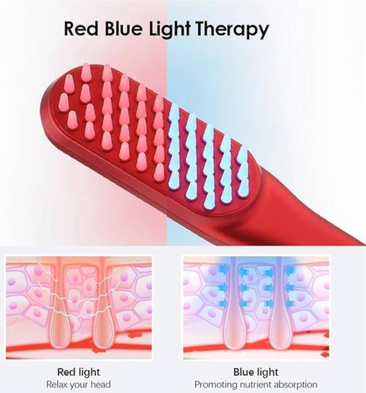 Electric Massage Comb – Blue & Red Light Therapy,